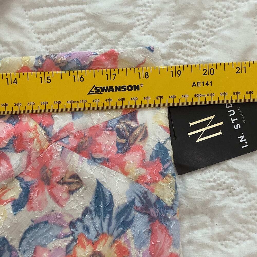 I.N Studio Floral Handkerchief Mid Rise Skirt Womens 1X NWT - Picture 6 of 8